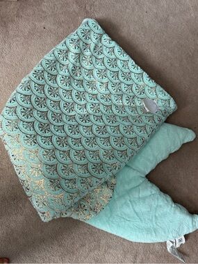 Mermaid Tail Mint Green with Gold Accents